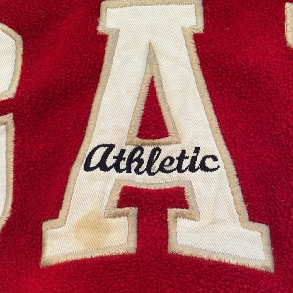 Vintage Gap M Unisex Age 7-8 Red 100%‎ Polyester Graphic Hoodie W/ Pouch